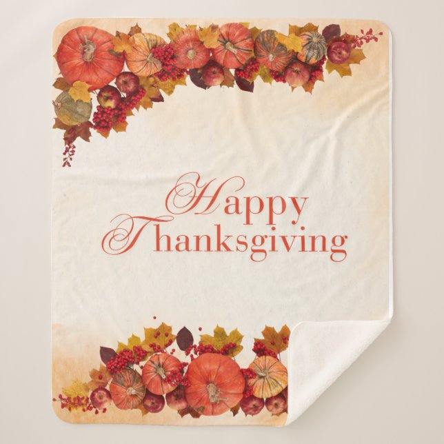 Couverture Sherpa Happy Thanksgiving (Devant)