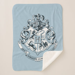 Couverture Sherpa Harry Potter Blason de Poudlard - Bleu