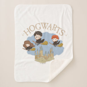 Couverture Sherpa HARRY POTTER™, Hermione & Ron Fly Over HOGWARTS™