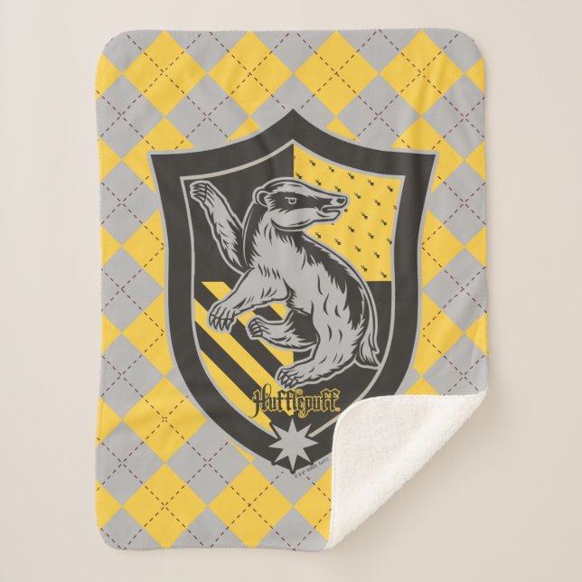 Couverture Sherpa Harry Potter | Hufflepuff House Pride Crest (Devant)