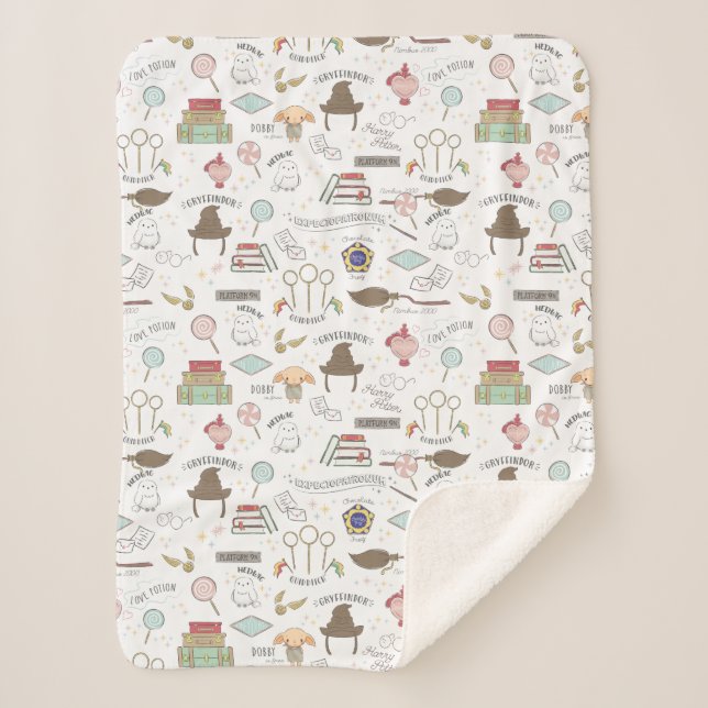 Couverture Sherpa HARRY POTTER™ Tiny Magic Pattern (Devant)