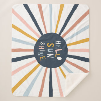 Couverture Sherpa Hello Sunshine : Typographie enfantine colorée