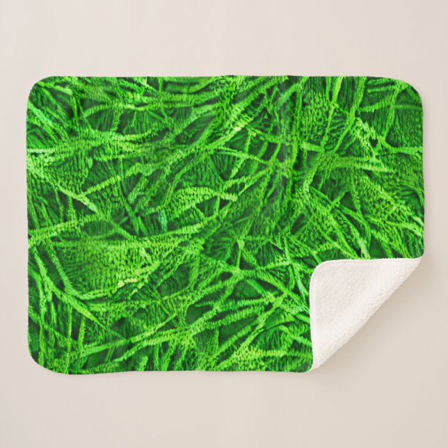 Couverture Sherpa Herbe Mossy (Devant (Horizontal))