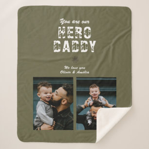 Couverture Sherpa Hero Daddy Father's Day 2 Photo Collage
