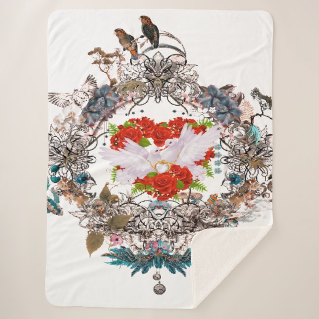 Couverture Sherpa Heureuse Sainte-Valentin (Devant)