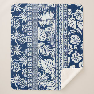 Couverture Sherpa Hibiscus, feuille : papier peint décoratif hawaïen