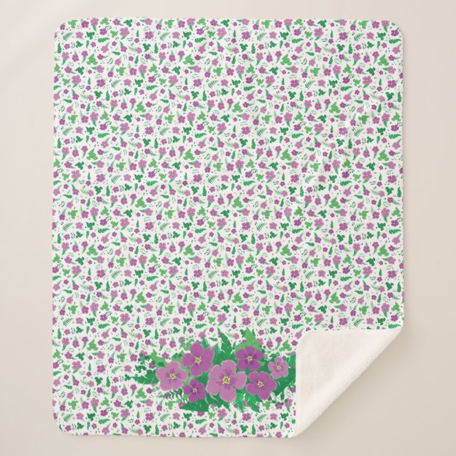 Couverture Sherpa Hibiscus pourpre (Devant)