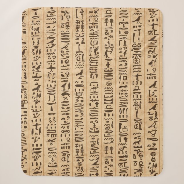 Couverture Sherpa Hiéroglyphes égyptiens, grunge sans couture motif (Devant)
