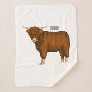 Couverture Sherpa Highland cow
