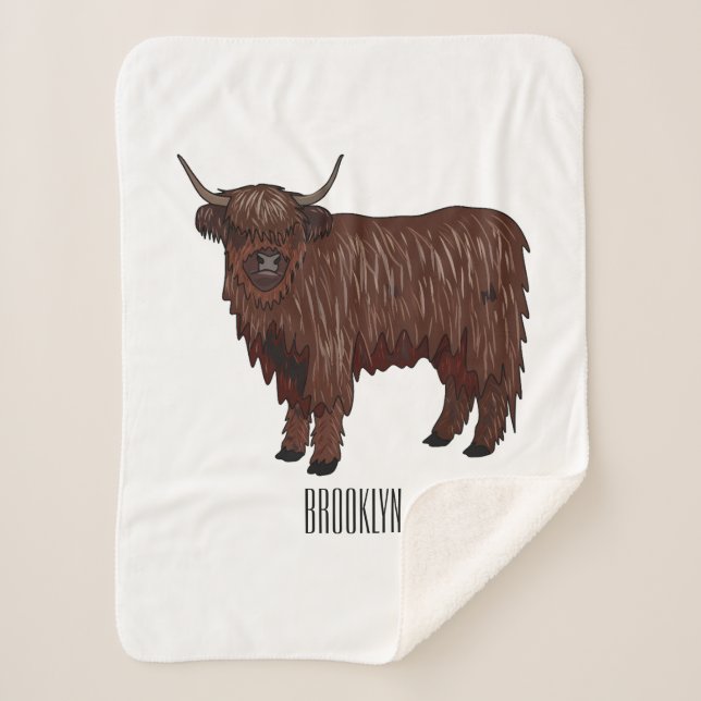 Couverture Sherpa Highland cow (Devant)