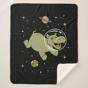 Couverture Sherpa Hippo Animaux Dans L'Espace