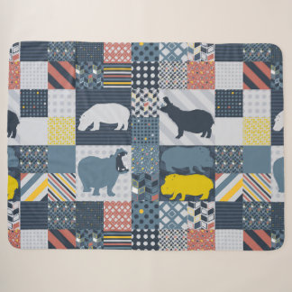 Couverture Sherpa Hippos Faux Quilt