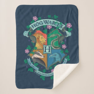 Couverture Sherpa HOGWARTS™ Floral Crest