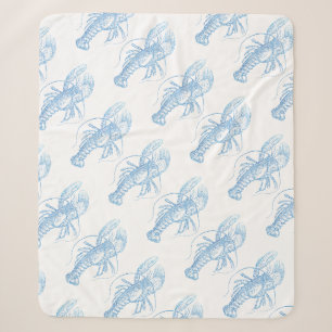 Couverture Sherpa Homard bleu