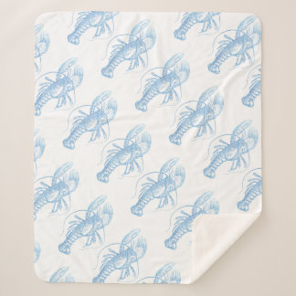 Couverture Sherpa Homard bleu