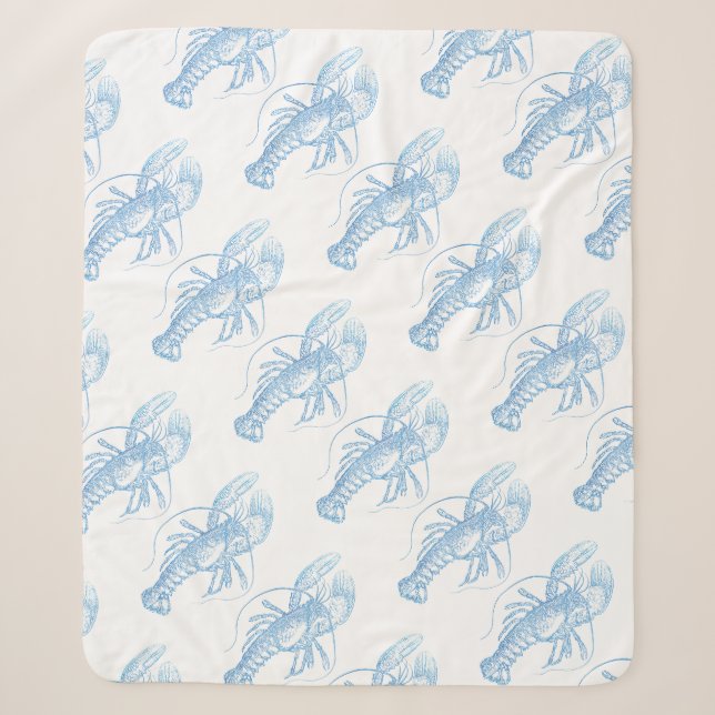 Couverture Sherpa Homard bleu (Devant)