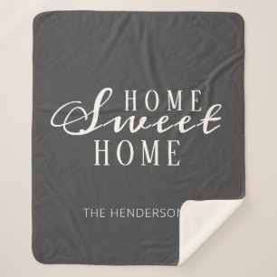 Couverture Sherpa "Home Sweet Home" Nom de famille Customisé
