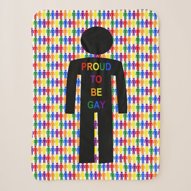 Couverture Sherpa Hommes gays LGBTQ Silhouette et arc-en-ciel (Devant)