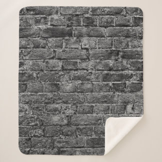 Couverture Sherpa horizontal part of black painted brick wallwall,br