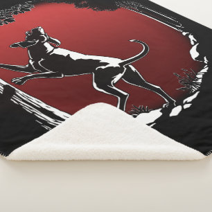Couverture Sherpa Hound Dog Art Blanket Chasse Chien Sherpa Blanket