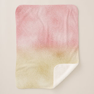 Couverture Sherpa Huile rose et or Ombre