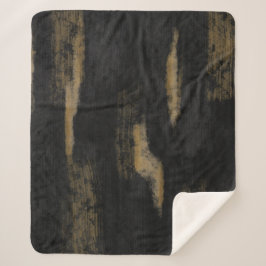 Couverture Sherpa Huiles douces Abstraites Charbon et or