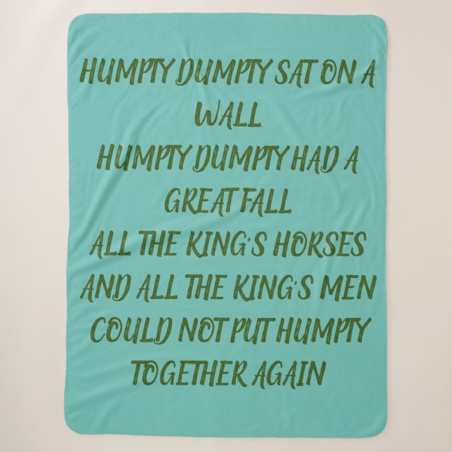 COUVERTURE SHERPA HUMPTY DUMPTY (Devant)