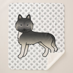 Couverture Sherpa Husky Sibérien Agouti Chien de Dessin Animé Mignon