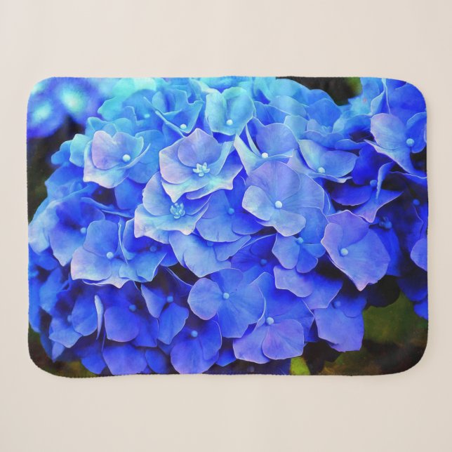 Couverture Sherpa Hydrangea Blues (Devant (Horizontal))