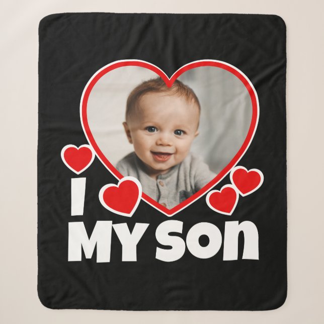 Couverture Sherpa I Heart My Son Photo Personnalisée (Devant)