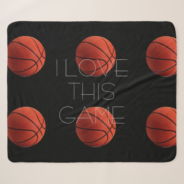 Couverture Sherpa I Love Basketball Close Up (Devant (Horizontal))