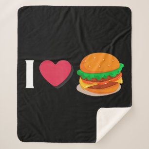 Couverture Sherpa I Love Burger Cheeseburger Manger malsain