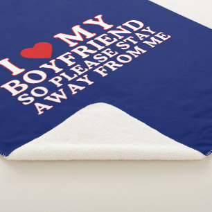 Couverture Sherpa I Love My Boyfriend Saint Valentin