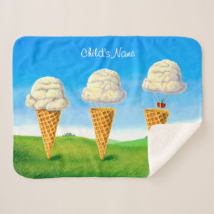Couverture Sherpa Ice Cream Cone - Hot Air Balloon Whimsical Art