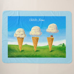 Couverture Sherpa Ice Cream Cone - Hot Air Balloon Whimsical Art