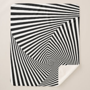 Couverture Sherpa Illusion optique : Abstraite géométrique rayée.