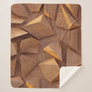 Couverture Sherpa illustration 3d. Triangles en bois sur un arrière 