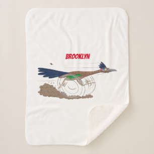 Couverture Sherpa Illustration amusante de la caricature d'oiseau du