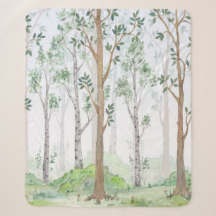 Couverture Sherpa Illustration aquarelle-Forêt de fées. Enfants i