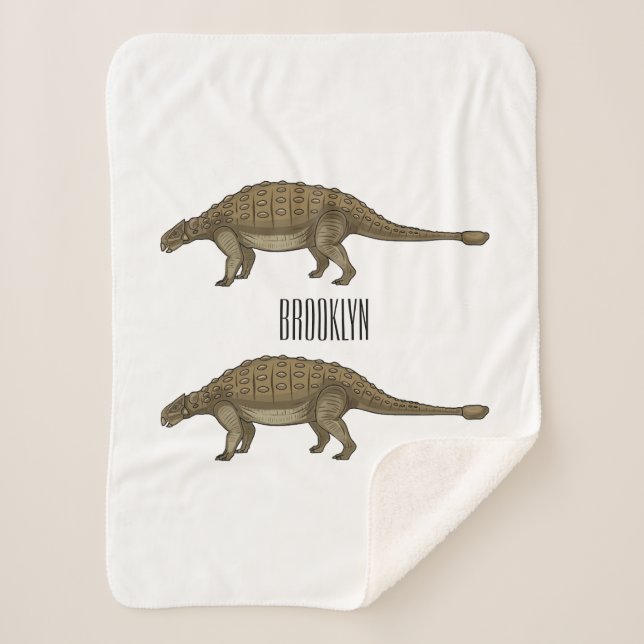 Couverture Sherpa Illustration d'Ankylosaurus (Devant)