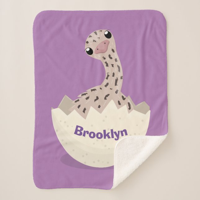 Couverture Sherpa Illustration d'autruche pour bébé à couver mignon (Devant)