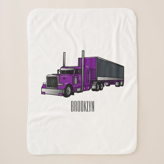 Couverture Sherpa Illustration de camion semi-remorque (Devant)