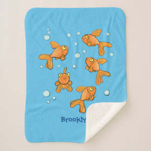 Couverture Sherpa Illustration de caricature de poisson rouge orange