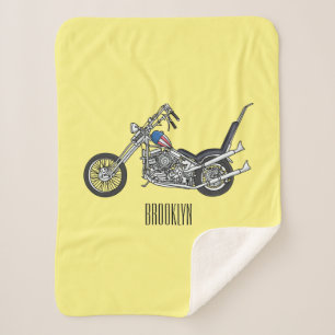 Couverture Sherpa Illustration de Chopper Motorcycle 1950