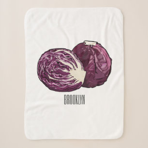 Couverture Sherpa Illustration de chou rouge