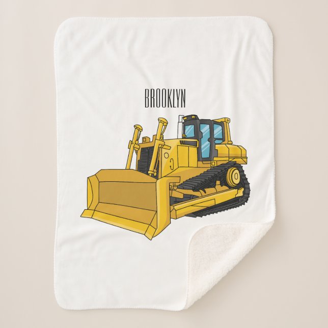 Couverture Sherpa Illustration de dessin animé Bulldozer (Devant)