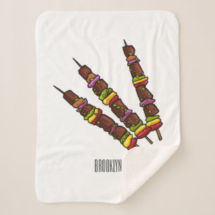 Couverture Sherpa Illustration de dessin animé Kebab ou kabob