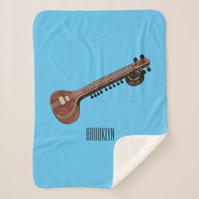 Couverture Sherpa Illustration de dessin de Sitar (Devant)