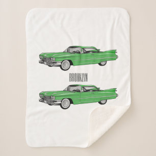 Couverture Sherpa Illustration de dessin de voiture classique 1959