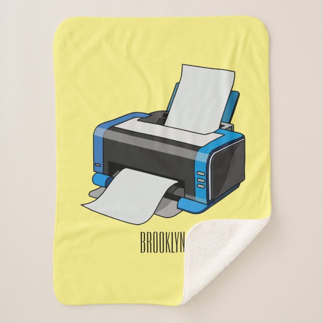 Couverture Sherpa Illustration de dessin d'imprimante (Devant)